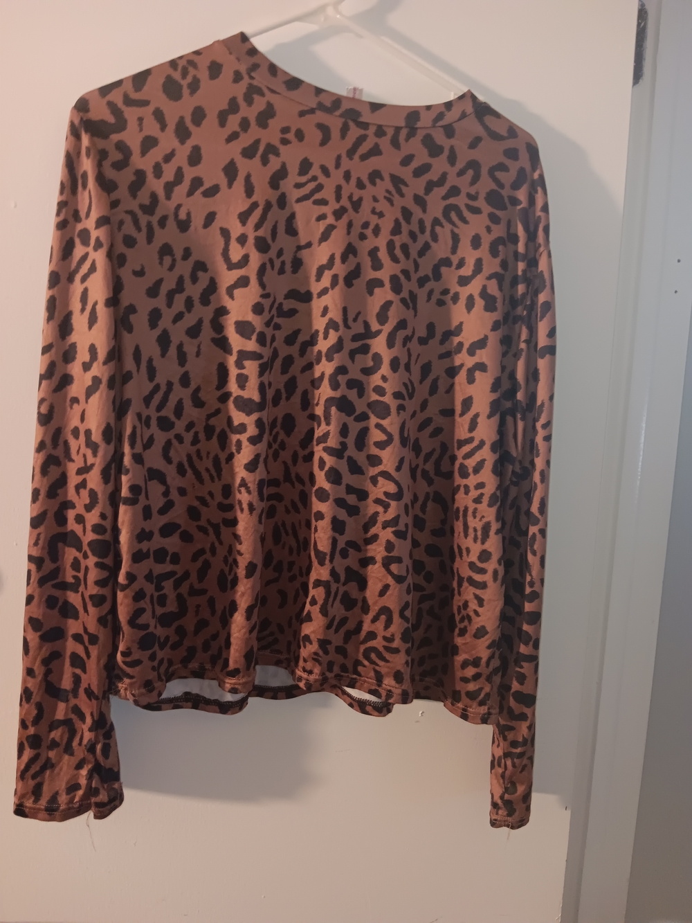 Brown Leopard Print Long Sleeve Top